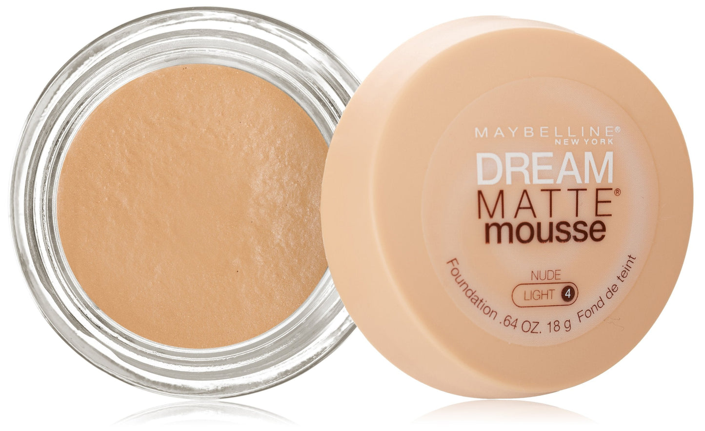Maybelline Dream Matte Mousse Foundation, Nude [4], 0.64 oz (Pack of 3) Beauty & Personal Care MAYBELLINE