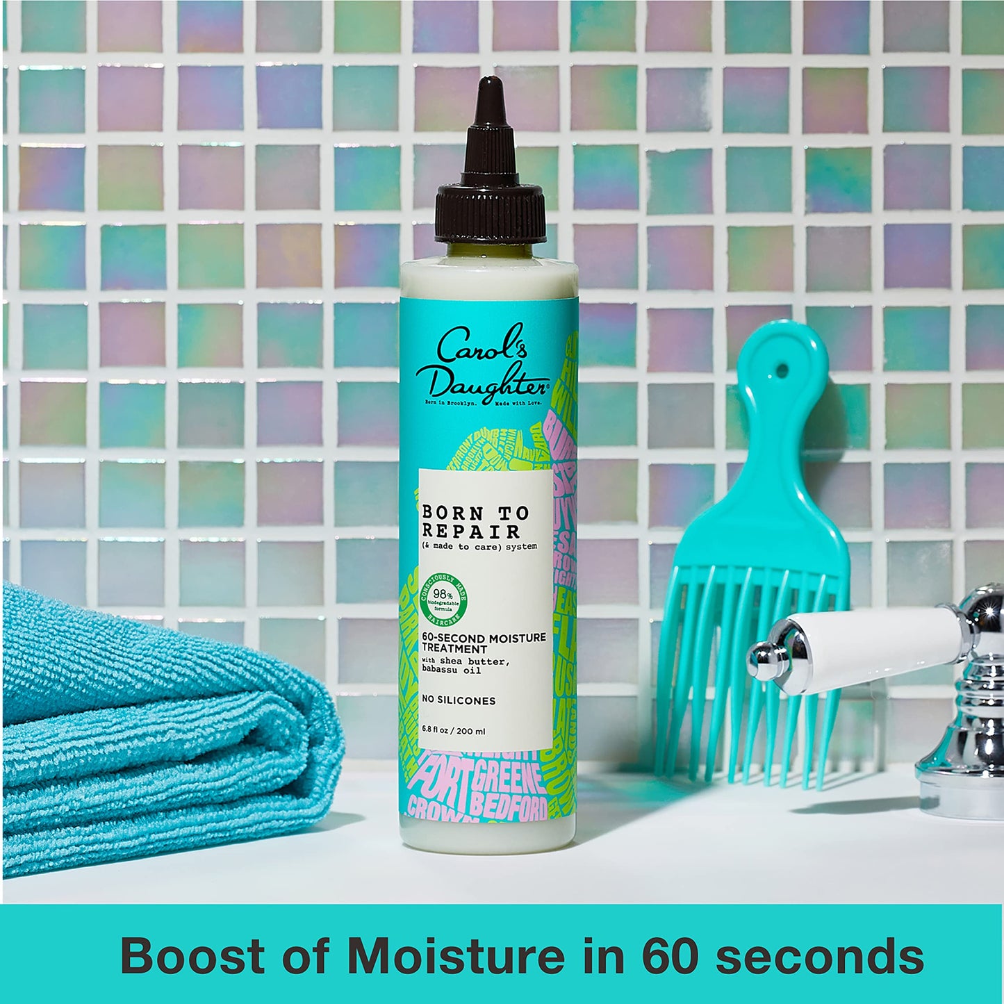 Carol's Daughter Born To Repair 60-Second Moisture Hair Treatment, Hydrating, Detangling Hair Care for Curls with Shea Butter, 6.8 Fl Oz Beauty & Personal Care Carol's Daughter