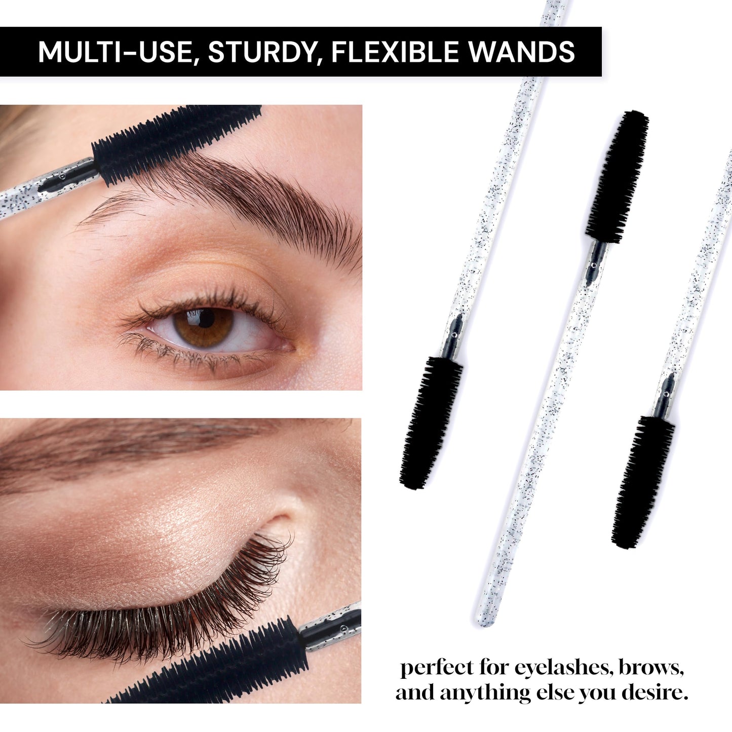 Apothie 50 Pieces Silicone Disposable Mascara Eyelash Wands - Eyebrow & Lash Extension Spoolie Brushes, Comb Separator, Microblading Tool, Applicator Beauty & Personal Care Apothie