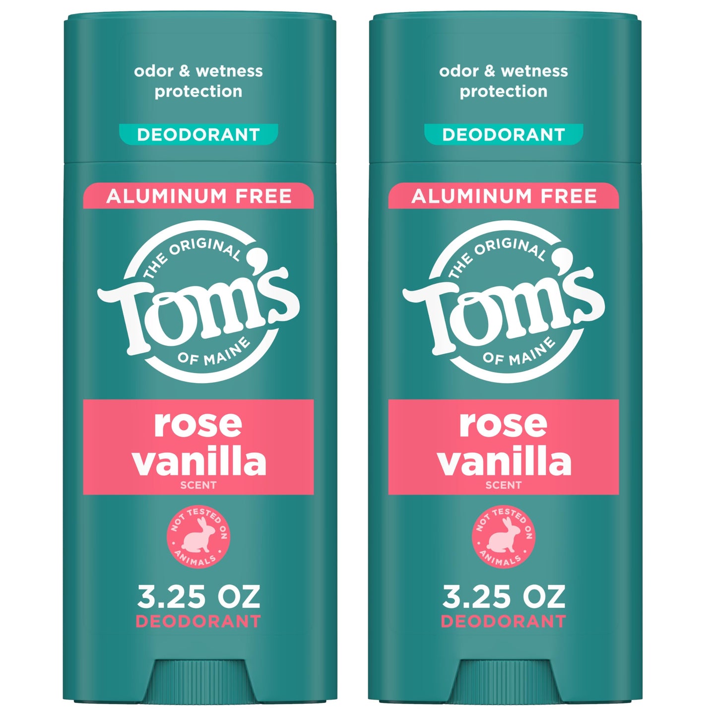 Tom’s of Maine Rose Vanilla Aluminum Free Natural Deodorant For Women & Men - Goes on Clear - Odor & Wetness Protection - Naturally Derived Beauty and Personal Care Tom's of Maine
