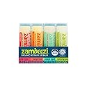 Zambeezi Fair Trade, Organic Beeswax Lip Balm - CORE 4 Pack (Wild Rose, Tangerine, Sweet Basil and Lemongrass) - Ethically Sourced Beauty & Personal Care Zambeezi