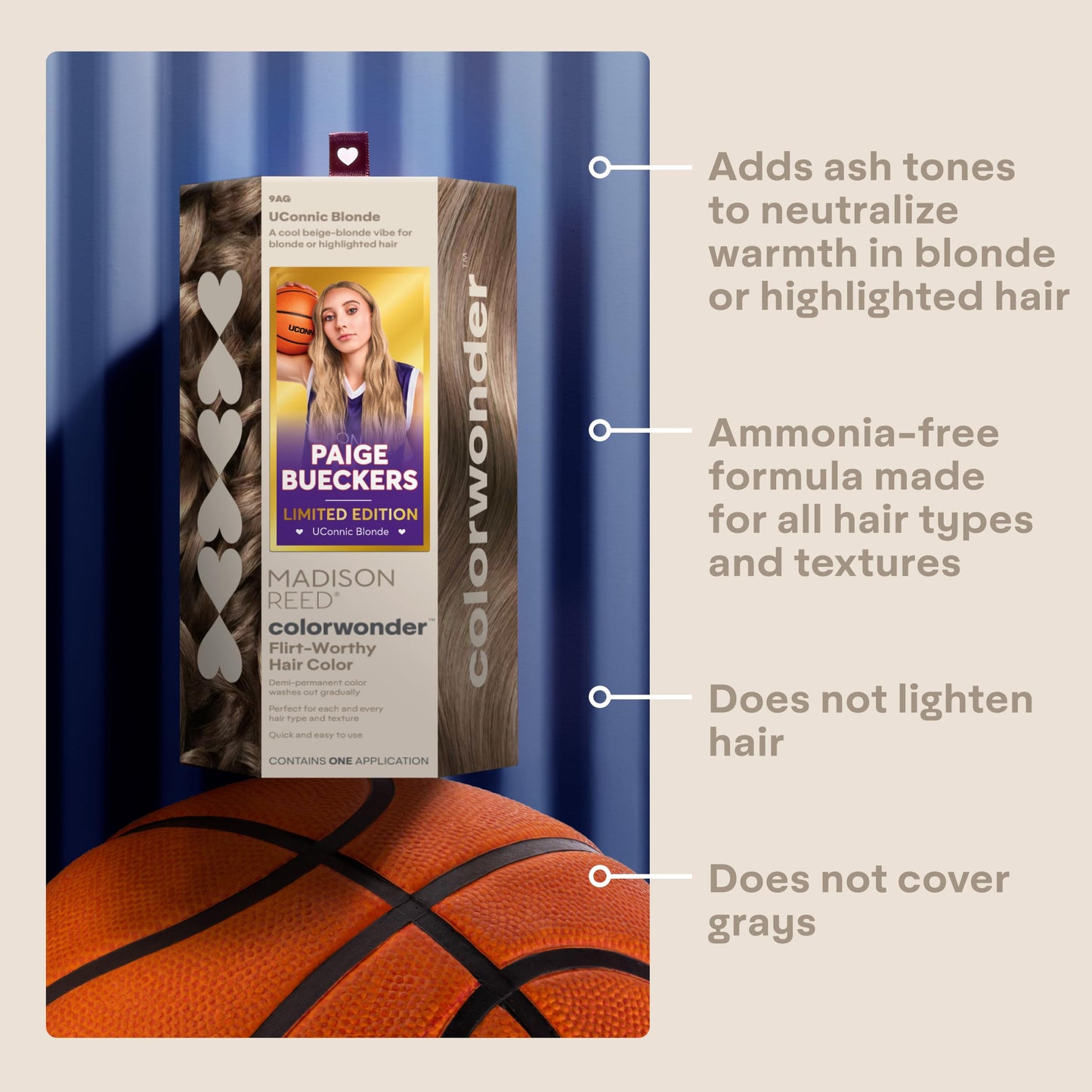 Madison Reed ColorWonder Demi-Permanent Hair Color Kit - 9AG Beige Ash Blonde (UConnic Blonde) | Cool Toning for Blondes, Lasts 25 Washes Beauty & Personal Care Madison Reed