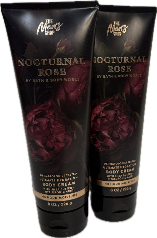 Bath & Body Works Men's Nocturnal Rose Body Cream 8 Ounces Pack of 2