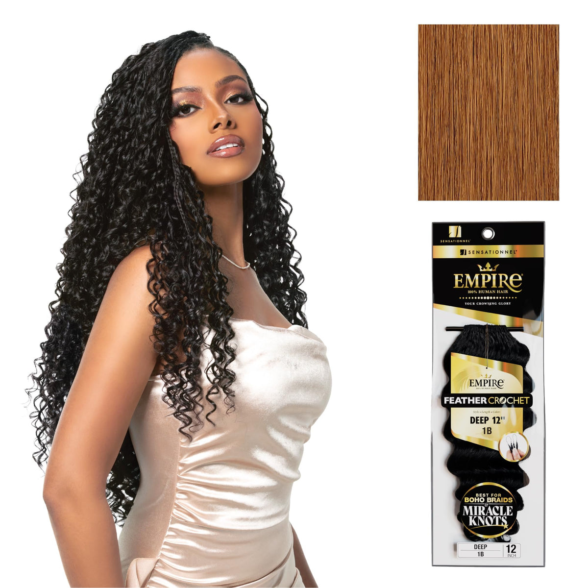 Sensationnel Empire Feather Crochet Braids-Deep,12in, 30 LIGHTAUBURN