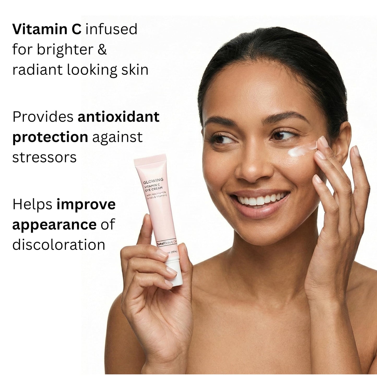 Global Beauty Care Glowing Vitamin C Eye Cream - Radiant Under Eye Treatment to Support Smooth Looking Skin with Niacinamide, AHA & Vitamin E Beauty & Personal Care Global Beauty Care