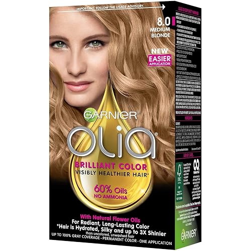 Garnier Olia Ammonia Free Hair Color [8.0] Medium Blonde 1 Each (Pack of 2) Beauty & Personal Care Garnier