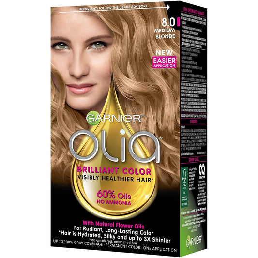 Garnier Olia Ammonia Free Hair Color [8.0] Medium Blonde 1 Each (Pack of 2) Beauty & Personal Care Garnier
