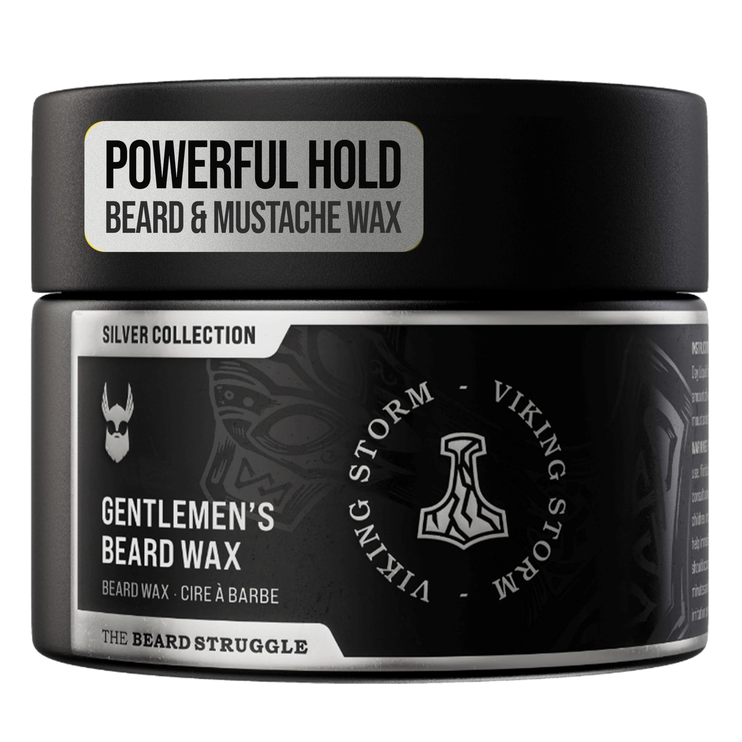 Gentlemen's Beard & Mustache Wax for Men by Beard Struggle - Viking Beard Wax Helps to Tame Style & Groom - Silver Collection, Viking Storm Beauty and Personal Care The Beard Struggle