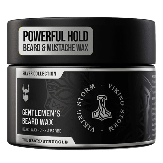 Gentlemen's Beard & Mustache Wax for Men by Beard Struggle - Viking Beard Wax Helps to Tame Style & Groom - Silver Collection, Viking Storm Beauty and Personal Care The Beard Struggle