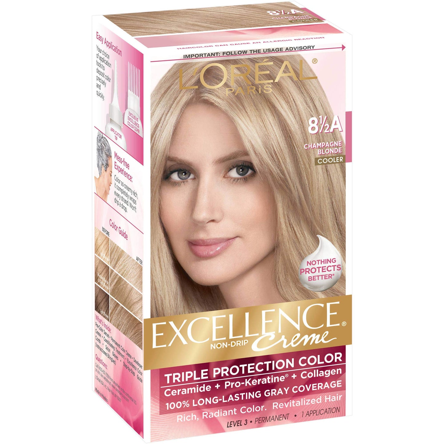 L'Oreal Paris Excellence Créme Permanent Hair Color, Champagne Blonde [8.5A] 1 ea Beauty & Personal Care L'Oreal Paris