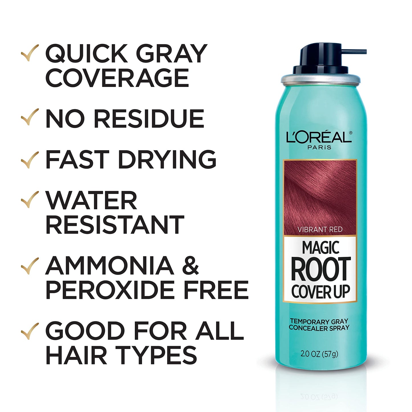 L'Oreal Paris Magic Root Cover Up Temporary Concealer Spray for Gray Hair, Bright Red, 2 Oz Beauty & Personal Care L'Oreal Paris