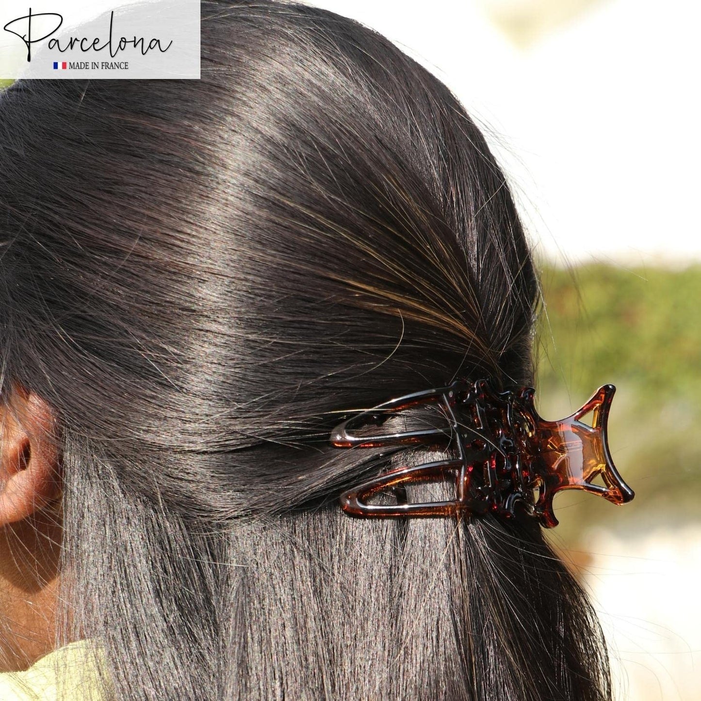 Parcelona French Intricate Celluloid Small Shell Slide in Side Slider Hair Updo Claw for Fine Hair Beauty & Personal Care Parcelona