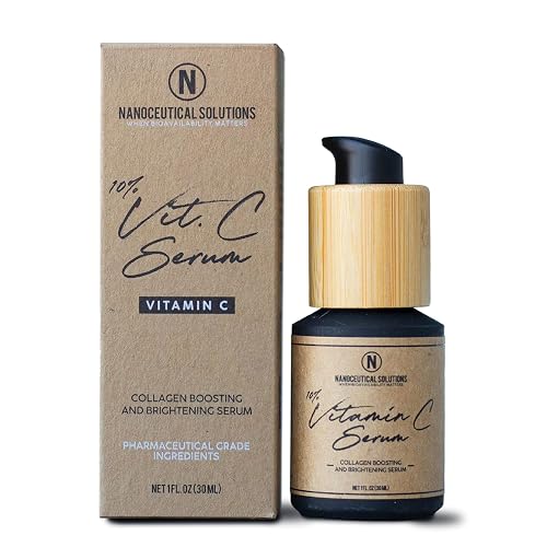 NANO VITAMIN C SERUM Instant absorption, REDUCES fine lines, wrinkles. REVITALIZES dull and damaged skin. 30ml bottle (1 fl oz). Beauty & Personal Care Nanoceutical Solutions