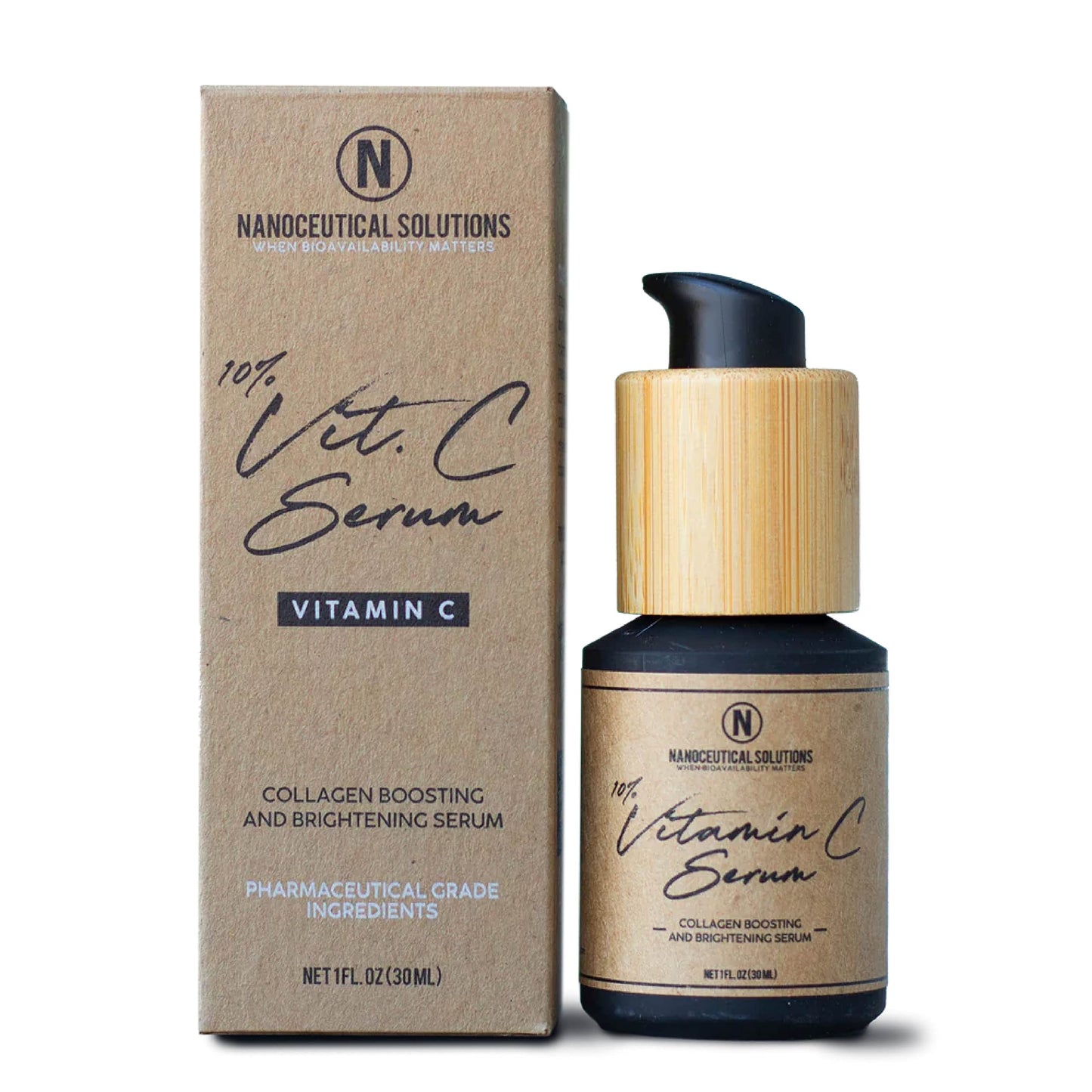 NANO VITAMIN C SERUM Instant absorption, REDUCES fine lines, wrinkles. REVITALIZES dull and damaged skin. 30ml bottle (1 fl oz). Beauty & Personal Care Nanoceutical Solutions