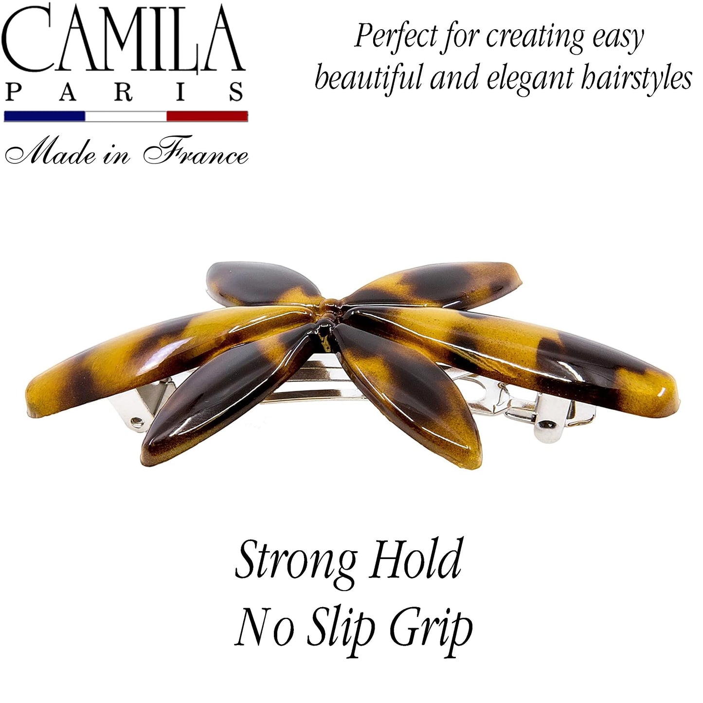 Camila Paris CP2880 French Hair Barrette Clip for Girls Flower, Tokyo, Automatic Clasp Strong Hold Grip Hair Clips for Women, No Slip and Durable Beauty & Personal Care Camila