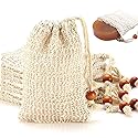 8 Pack Soap Bag Natural Sisal Soap Saver Bag Pouch Mesh Waste Exfoliating Foaming and Drying Soap Holder for Shower Beauty & Personal Care AMAHOMESA