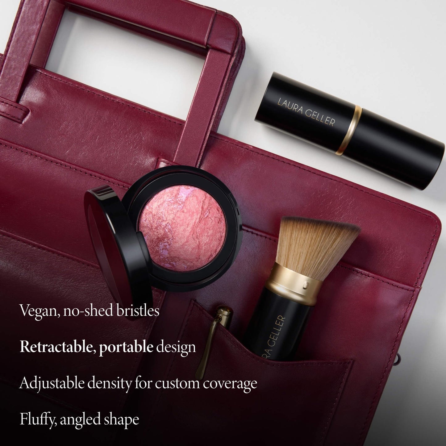 LAURA GELLER NEW YORK Cosmetic Professional Makeup Brushes - Cruelty-Free 02 Retractable Angled Kabuki Brush Beauty & Personal Care LAURA GELLER NEW YORK