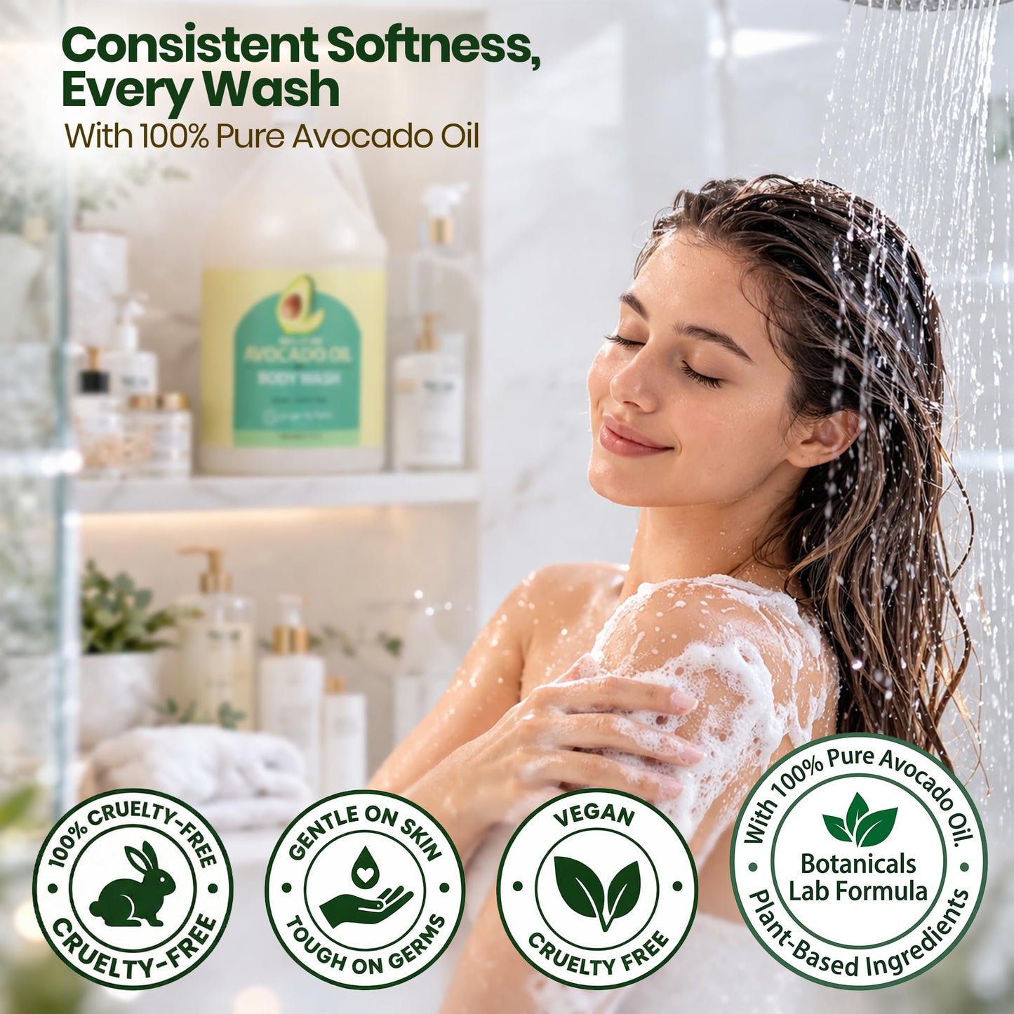 Ginger Lily Farms Botanicals 100% Pure Avocado Oil Body Wash for All Skin Types, 100% Vegan & Cruelty-Free, 1 Gallon (128 Fl Oz) Refill Beauty & Personal Care Ginger Lily Farms