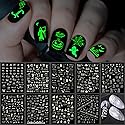 TailaiMei 9 Sheets Halloween Nail Stickers Glow in The Dark, Fluorescent Design Nail Decals, Self-Adhesive DIY Nail Art Tips for Women Manicure Beauty & Personal Care TailaiMei