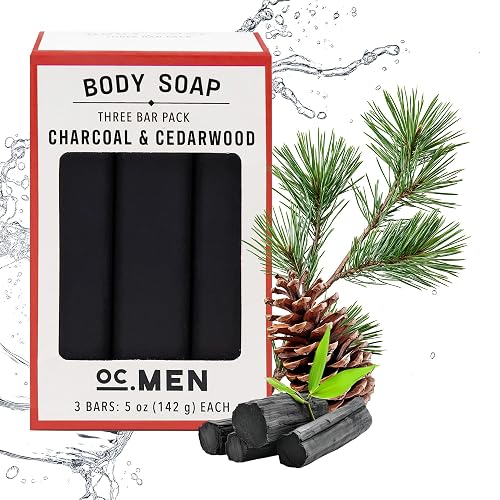 Olivia Care Activated Charcoal Cedarwood Bar Soap 3 Pack Set 100% Natural & Organic - For Face & Body - Deep Clean, Exfoliate, Moisturize & Hydrate Beauty & Personal Care Olivia Care