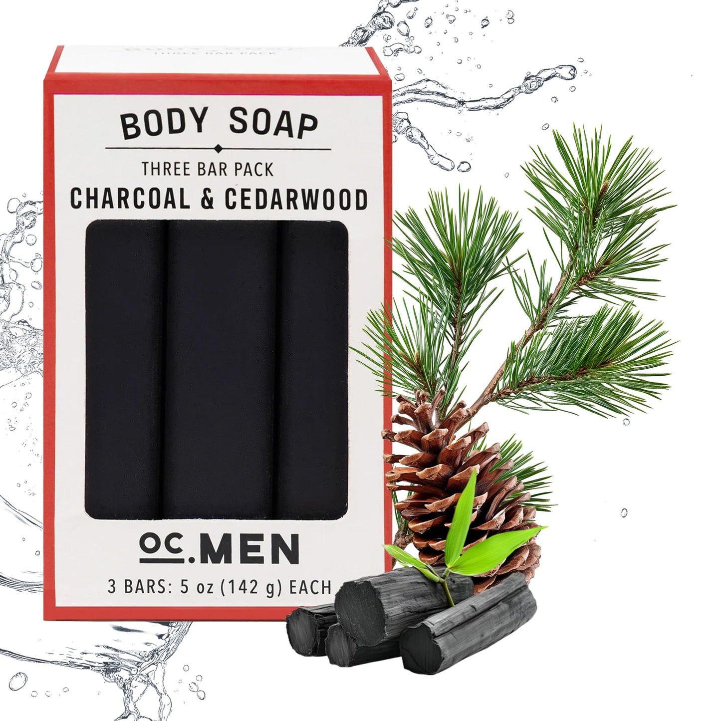 Olivia Care Activated Charcoal Cedarwood Bar Soap 3 Pack Set 100% Natural & Organic - For Face & Body - Deep Clean, Exfoliate, Moisturize & Hydrate Beauty & Personal Care Olivia Care