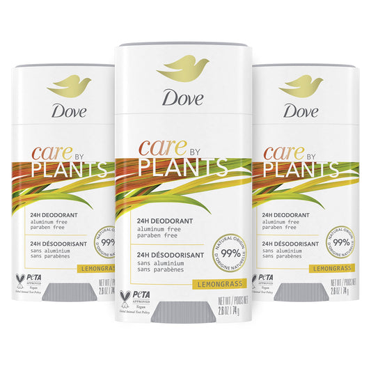 Dove Care by Plants Deodorant Stick for long-lasting deodorant protection Lemongrass aluminum free deodorant 2.6 oz 3 Count Beauty and Personal Care Dove
