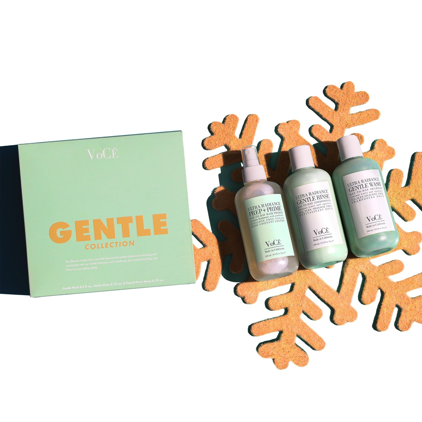 VoCÊ Haircare Gentle Collection Gift Set | Ultra Radiance Shampoo, Conditioner & Prep + Prime Spray | Vegan, Cruelty-Free Haircare for Soft, Shiny Beauty & Personal Care VOCE HAIRCARE