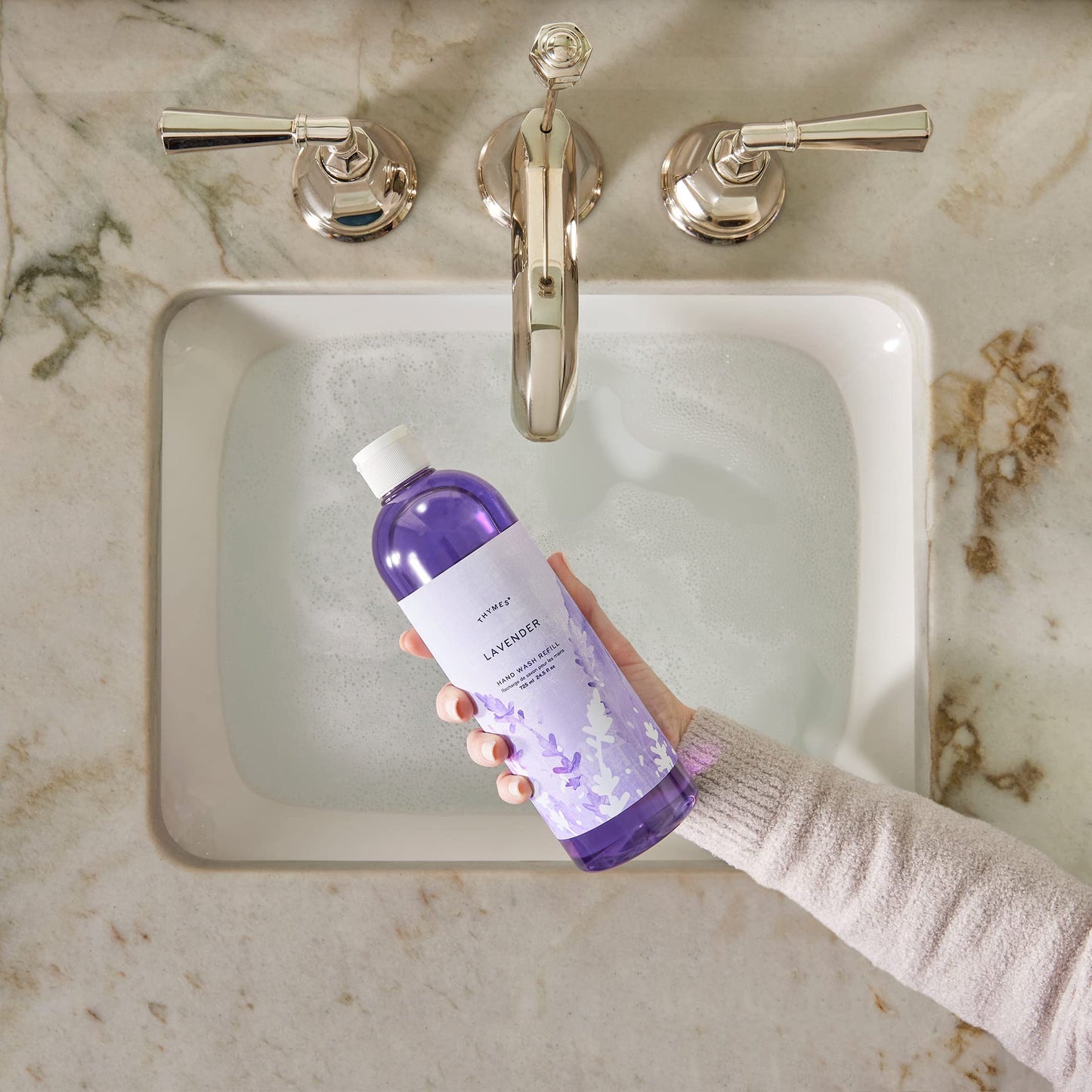 Thymes Hand Wash Refill - Lightly Scented Liquid Hand Soap for Bathroom and Kitchen Refill - Moisturizing Formula with Natural Ingredients (Lavender Beauty & Personal Care Thymes