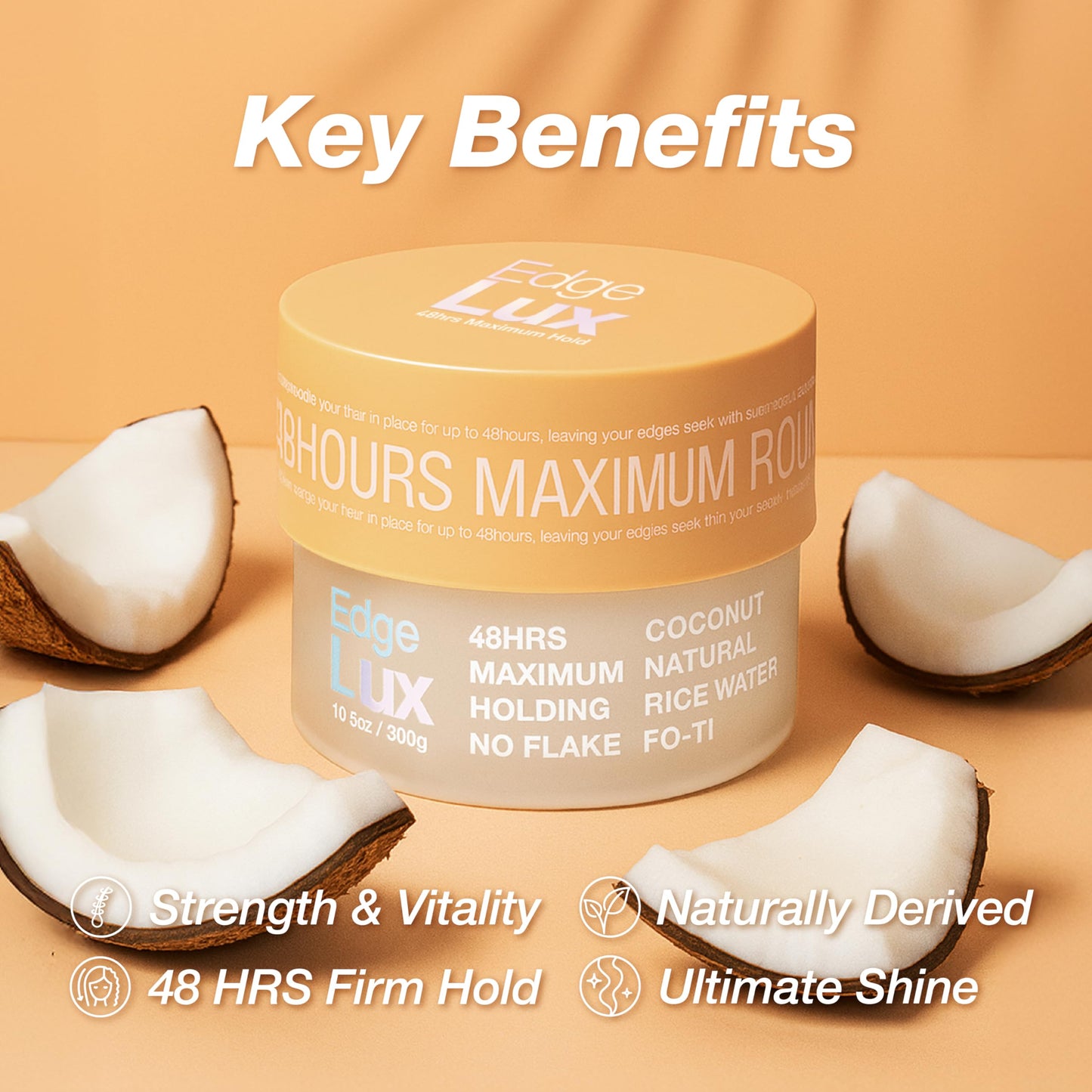 Lux Collection Edge Control Gel for 4C Hair - 48 Hour Maximum Hold Edge Control, Edge Lux with Castor Oil, Keratin & Biotin, Non-Flaking Styling Gel Beauty & Personal Care Lux Collection