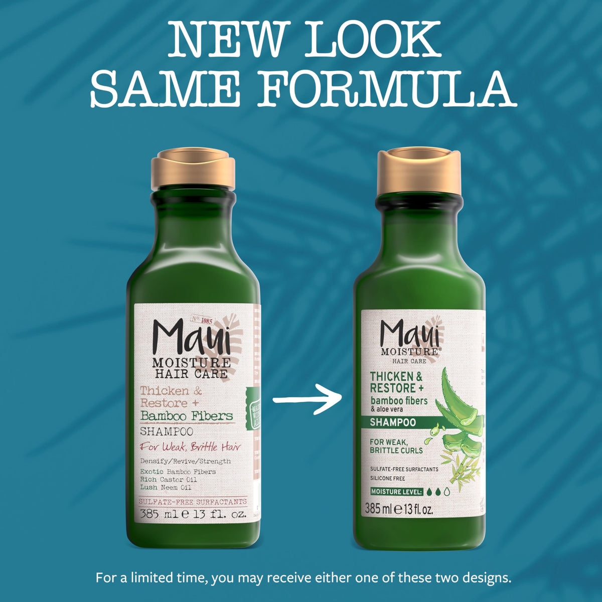 Maui Moisture Thicken & Restore + Bamboo Fibers Strengthening Shampoo to Soften Transitioning or Natural Hair & Renew Brittle Hair, Vegan, Silicone Beauty & Personal Care Maui Moisture
