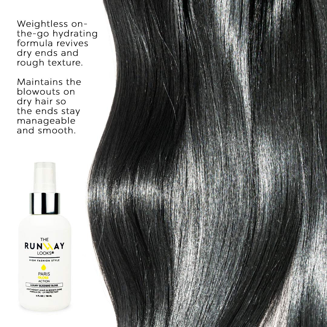 The Runway Looks Gloss Luxury Silkening Sheen, Marula Oil Infused Leave-In Spray to Boost Shine & Softness, Non-Greasy Formula (4oz) Beauty & Personal Care The Runway Looks