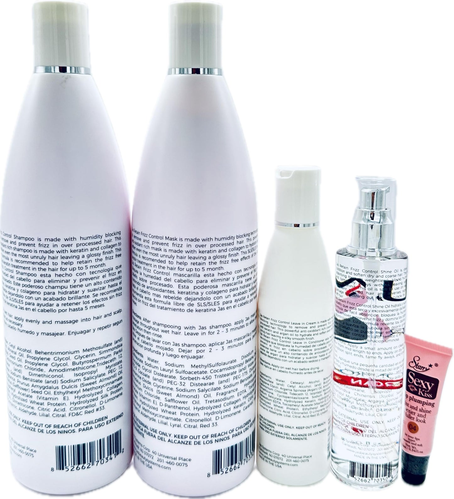 JAS Retain Port Treatment with Keratin + Collagen Shampoo 32 fl oz, Mask 32 fl oz, Leave in Cream 8 fl oz and Styling Serum with Vitamin E 5 fl oz Beauty & Personal Care JAS Systems
