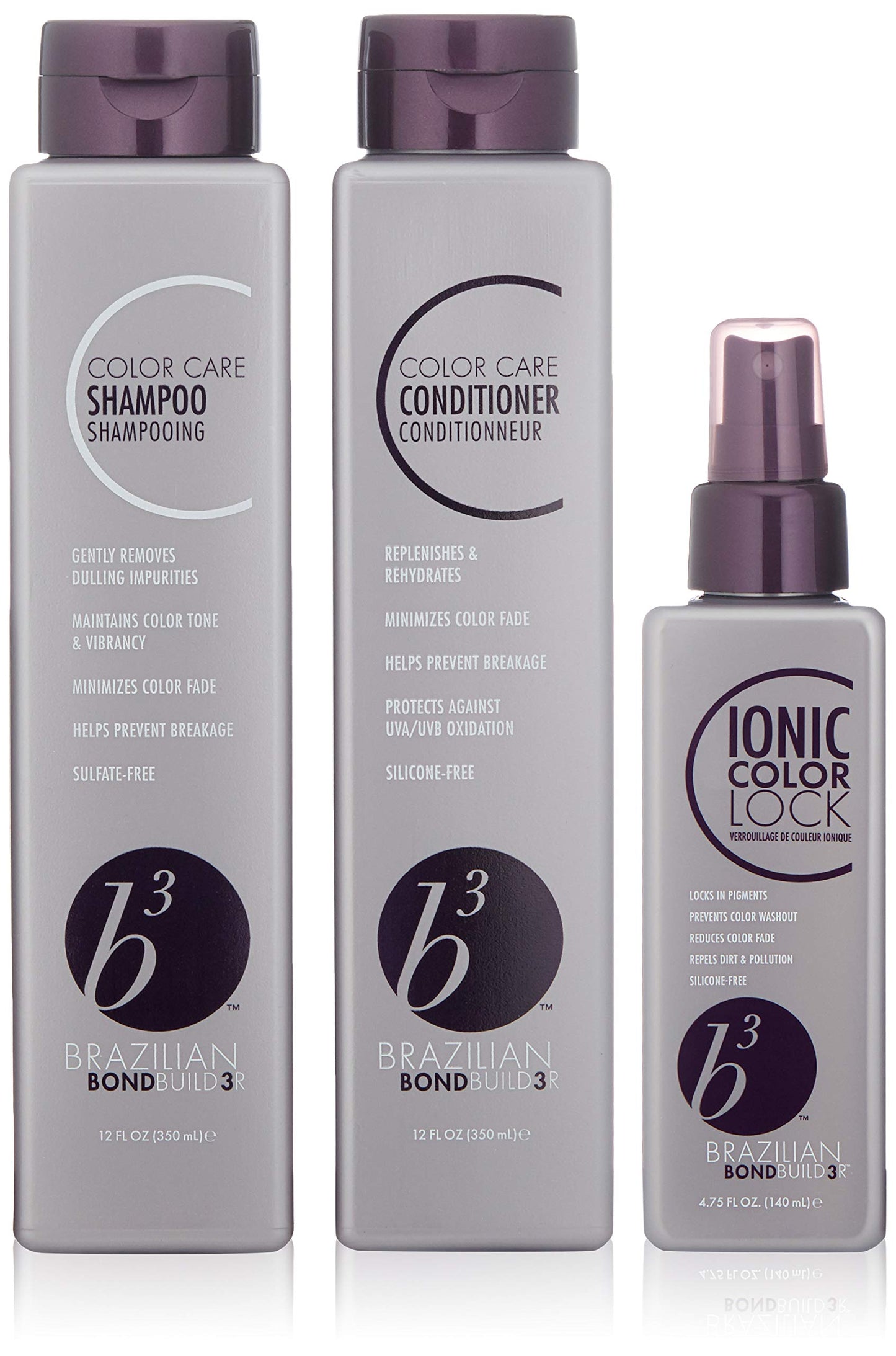 B3 BRAZILIAN BONDBUILDER Color Care Shampoo & Conditioner with Ionic Colour Lock Set Purifies, Hydrates, Detangles & Protects Color Treated Hair Beauty & Personal Care B3 BRAZILIAN BONDBUILDER