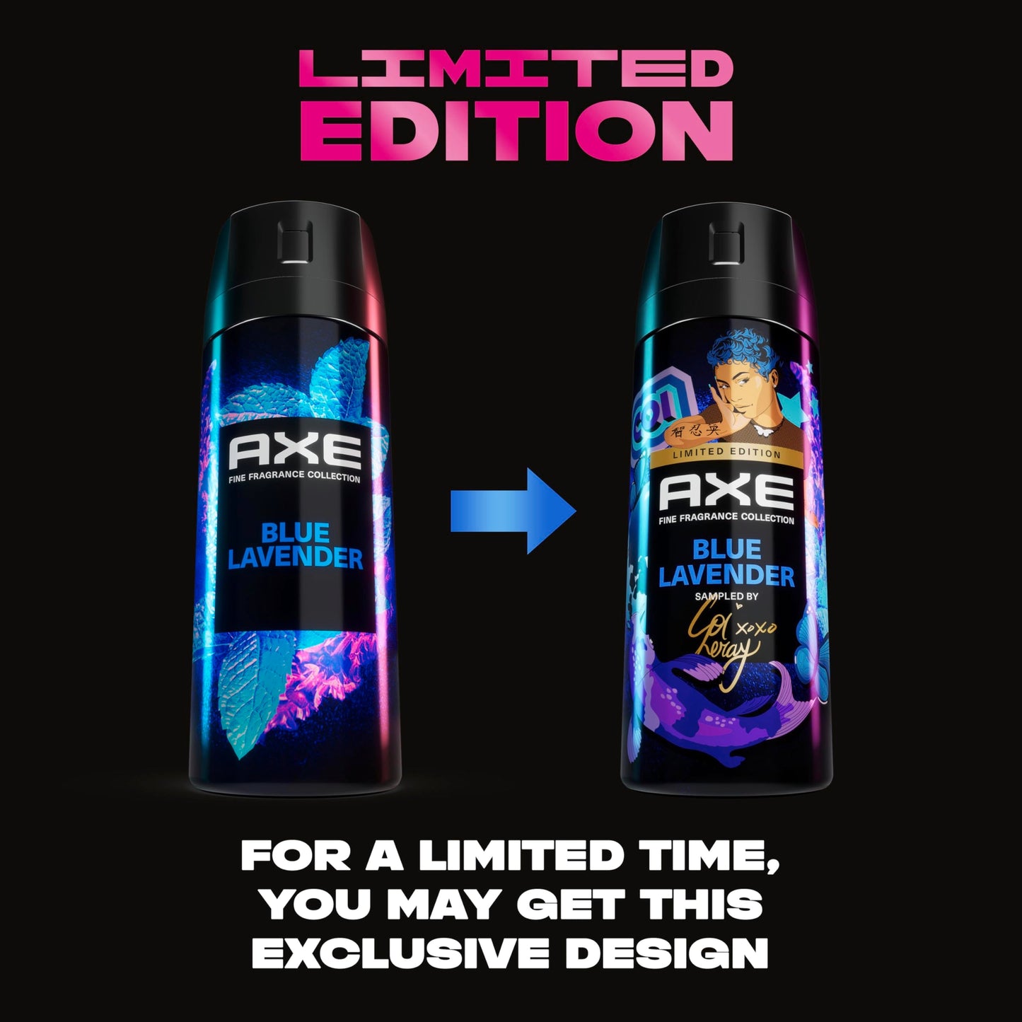 AXE Fine Fragrance Collection Premium Deodorant Body Spray for Men Blue Lavender with 72H Odor Protection and Freshness Infused with Lavender, Mint Beauty & Personal Care AXE