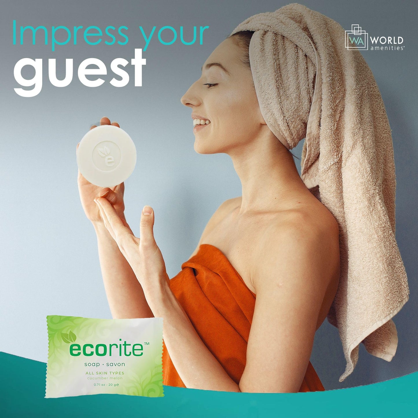 Ecorite Facial Bar with Cucumber-Melon Fragrance, Travel Size Hotel Amenities Biodegradable/Recyclable Frosted Sachet, 0.70oz / 20gm, Pack of 288 Beauty & Personal Care Ecorite