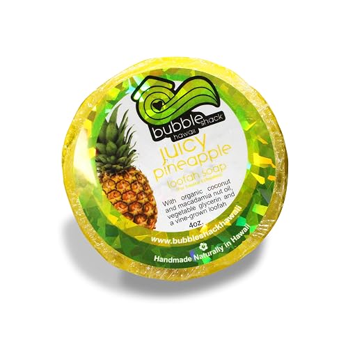 Bubble Shack Hawaii Juicy Pineapple Loofah Lather Soap Bar Beauty & Personal Care Bubble Shack Hawaii