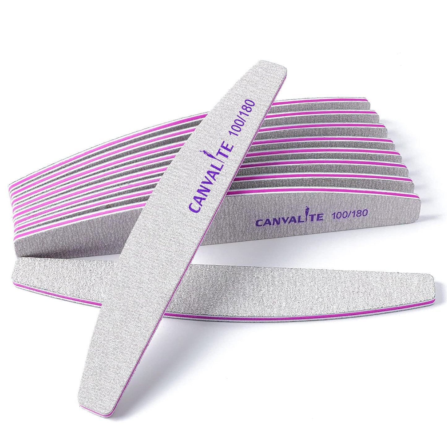 Canvalite 12pcs 100 Grit Nail Files for Acrylic Nails Emery Board Nail Styling Tools for Home and Salon Use Beauty and Personal Care CANVALITE Default Title