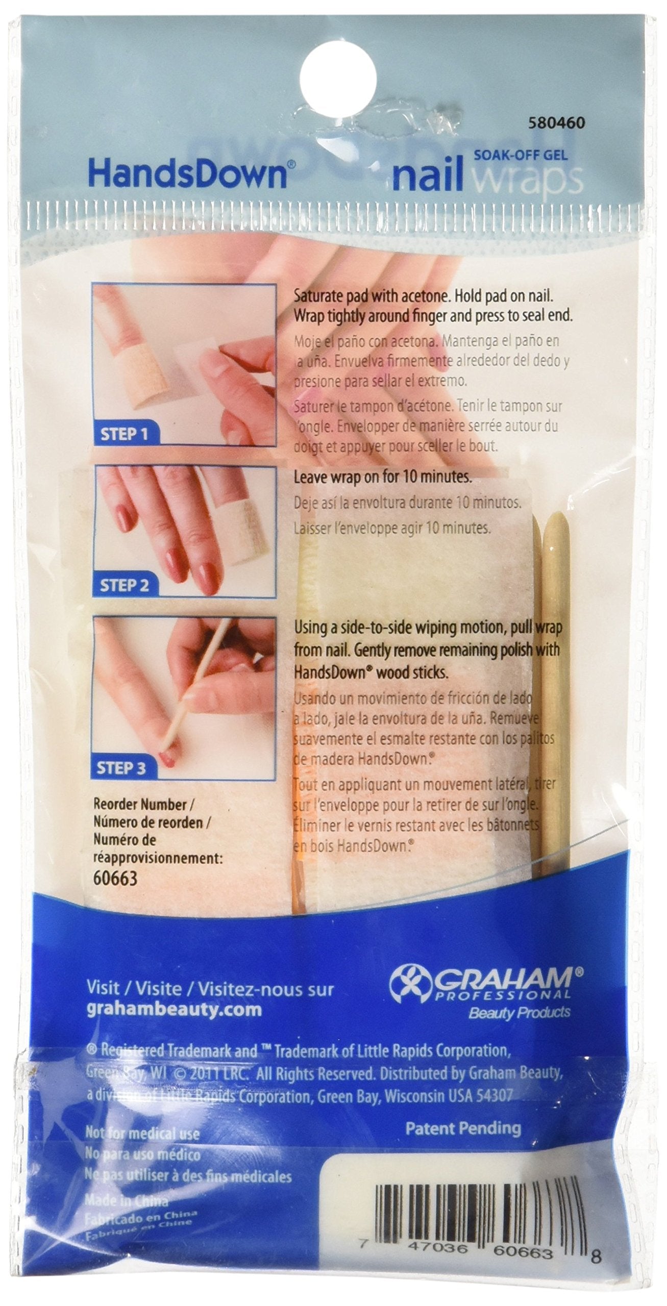 Graham Hands Down Nail Soak Off Gel Wraps, 10 Count Beauty & Personal Care Graham