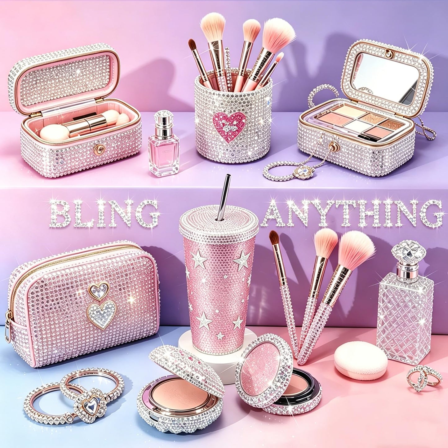 Gikboup 40000 Pcs 40 Colors Bedazzling Kit with Rhinestones,3mm Jelly AB Resin Flatback Gems with 4 B-7000 Glue, 40-Grid Storage Box, Tweezers, Trays Beauty and Personal Care Gikboup