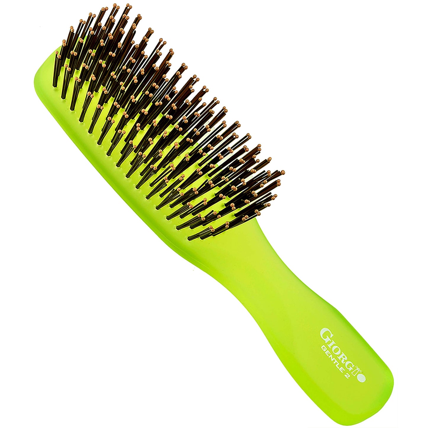 Giorgio GION2G Neon Green 6.25 inch Gentle Touch Detangler Hair Brush for Men Women & Kids. Soft Bristles for Sensitive Scalp. Wet & Dry for all Hair Beauty & Personal Care GIORGIO