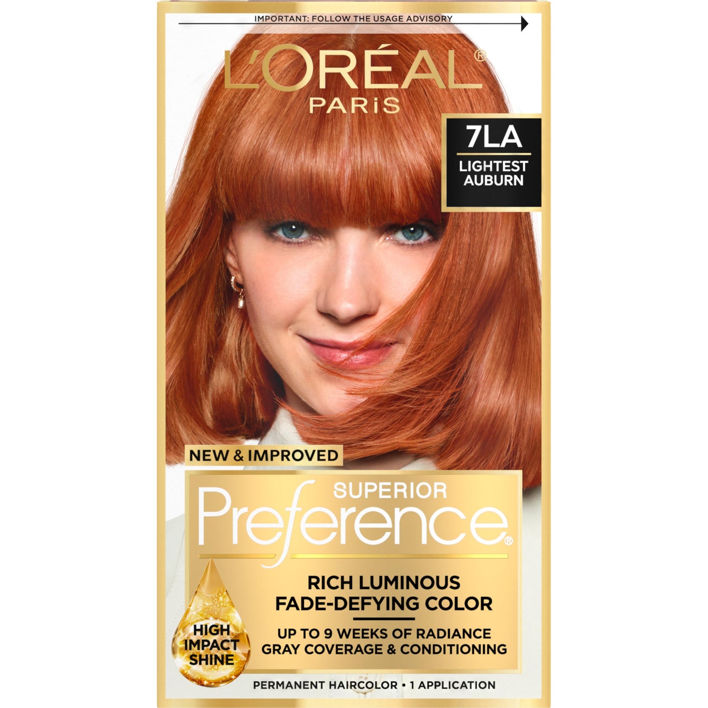 L'Oreal Paris Superior Preference Luminous Fade-Defying Permanent Hair Color, Hair Dye For Up to 9 Weeks of Radiance, Lightest Auburn 7LA, 1 Hair Dye Beauty & Personal Care L'Oreal Paris