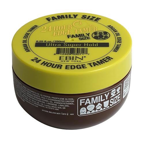 EBIN NEW YORK 24 Hour Edge Tamer, Ultra Super Hold, 8.25 Oz - No Flaking, No White Residue, Shine and Smooth texture with Argan Oil and Castor Oil Beauty & Personal Care EBIN NEW YORK
