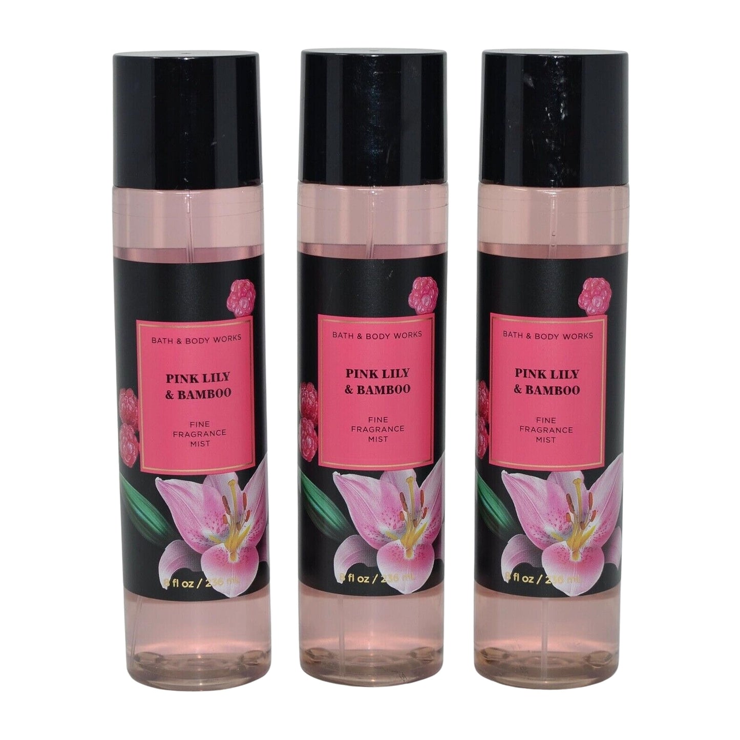 Bath & Body Works Fragrance Mist 3-Pack 8oz Each (Pink Lily and Bamboo) Beauty & Personal Care Bath & Body Works