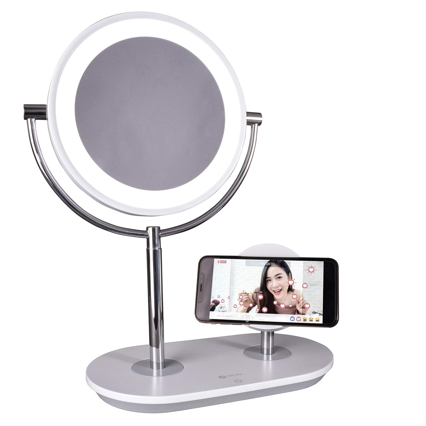 Ottlite Wireless Charging LED Makeup Mirror - Illuminated Magnifying Light with USB Port Beauty & Personal Care OttLite