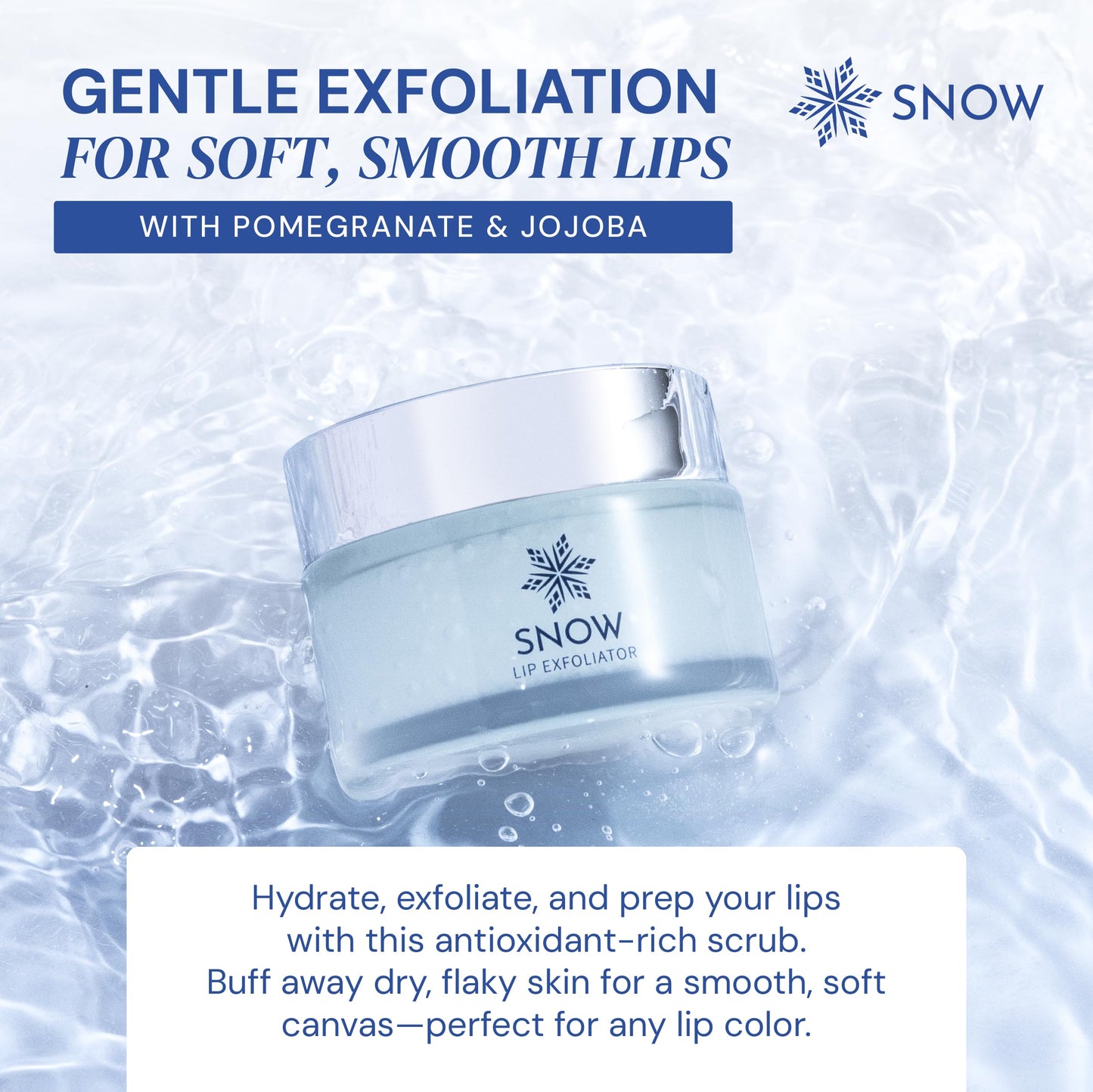 SNOW Lip Scrub Exfoliator - Sugar Scrub for Dry, Cracked Lips with Jojoba Oil, Lavender & Mint For Smooth, Fresh Lips - Treatment with Refreshing Beauty and Personal Care SNOW
