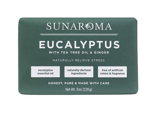 SUNAROMA Eucalyptus with Tea Tree Oil & Ginger Soap (Pack of 1) Beauty & Personal Care SUNAROMA