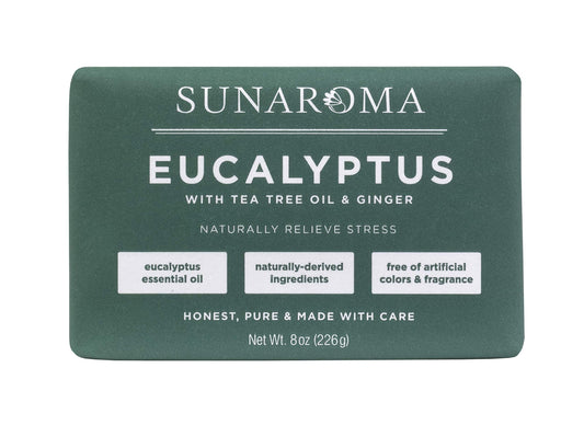 SUNAROMA Eucalyptus with Tea Tree Oil & Ginger Soap (Pack of 1) Beauty & Personal Care SUNAROMA