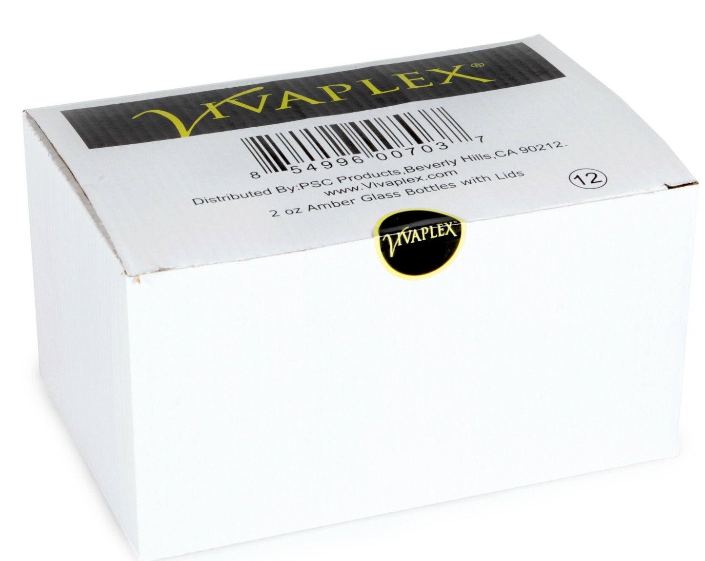 Vivaplex, 12, Amber, 2 oz Glass Bottles, with Lids Beauty & Personal Care Vivaplex