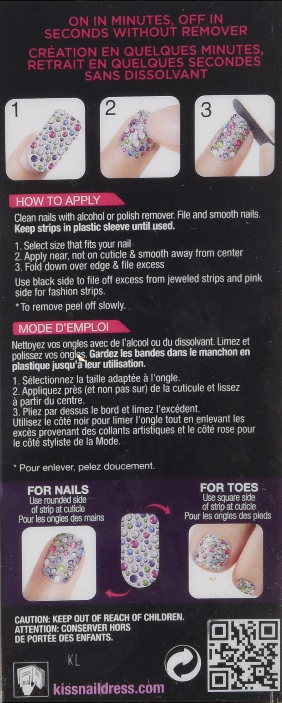 Kiss Nail Dress for Tips & Toes Strips - 28 CT Beauty & Personal Care KISS NEW YORK