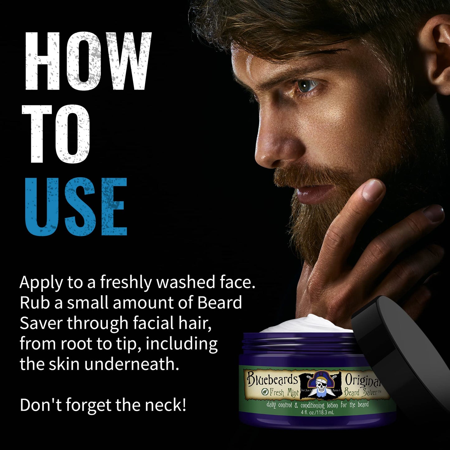 Bluebeards Original Beard Balm Leave-in Conditioner - 4 oz Fresh Mint Beard Saver Softener for Men with Aloe & Peppermint Oil Deeply Conditions Beauty & Personal Care Bluebeards Original
